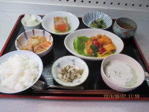 2019年8月7日のお昼ご飯写真