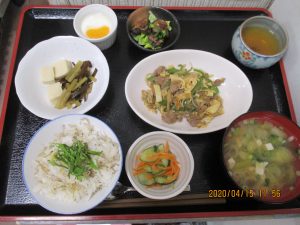 2020年4月15日のお昼ご飯